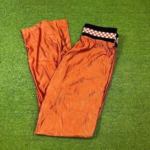 Vintage Burnt Orange Dazzle Pants Women's XS Boys LG Checkered Tear Away Y2k